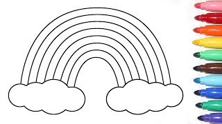 ✿Как рисовать радугу Раскраска для детей  Изучаем цвета  Познавайка ТВ ✿ [upl. by Auqenahc]