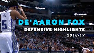 DeAaron Fox Defensive Highlights  201819 [upl. by Lydie]