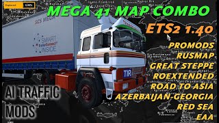 ETS2 140 Mega 41 Map Combo ★ with Roextended Road to Aral Reborn Promods EAA ★ Setup Guide [upl. by Ayanahs]