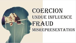 Coercion Undue Influence Fraud Misrepresentation  Indian Contract Act 1872  Law Guru [upl. by Redfield]