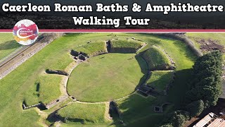 CAERLEON ROMAN BATHS amp AMPHITHEATRE WALES  Walking Tour  Pinned on Places [upl. by Alial]