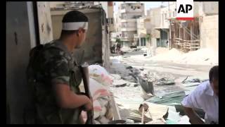 Free Syrian Army fighters battle with govt soldiers in streets of Aleppo [upl. by Alberta]