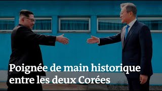 Poignée de main historique entre les deux Corées [upl. by Medlin]