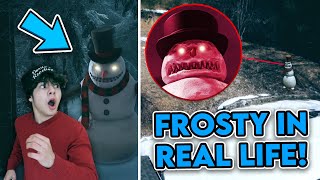 DRONE CATCHES FROSTY THE SNOWMAN ON CAMERA IN REAL LIFE HE CAME AFTER ME [upl. by Humberto519]