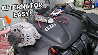 HYUNDAI SANTA FE ALTERNATOR REPLACEMENT REMOVAL [upl. by Dohsar]