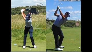 Justin Thomas golf swing  Long Iron faceon amp downtheline July 2017 [upl. by Bakeman]