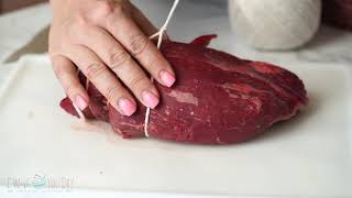 How To Tie Beef Tenderloin with Butchers Twine [upl. by Naloj]