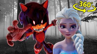 SONICEXE vs Frozen Elsa HORROR 360°VR [upl. by Elvah]